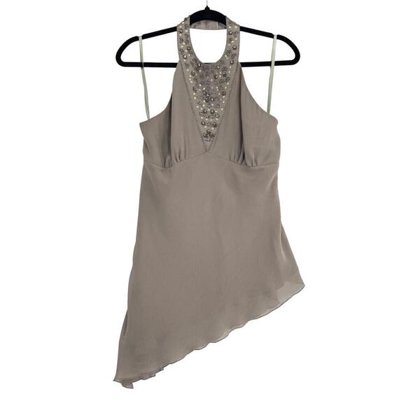 Spenser Jeremy halter Y2K inspired beaded neck size size Large 100% silky - Picture 1 of 6